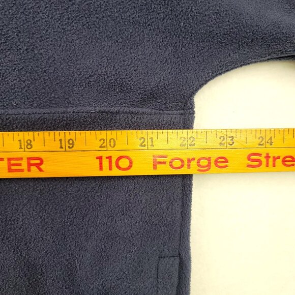 Nautica Mens Navy Fleece Half-Zip Pullover Gold Zipper Logo Medium - Picture 6 of 7